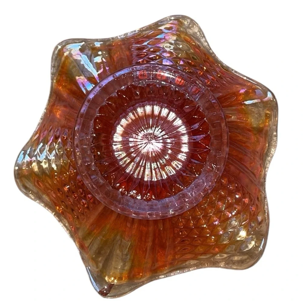 Vintage Imperial Glass Marigold Carnival Diamond File Pattern